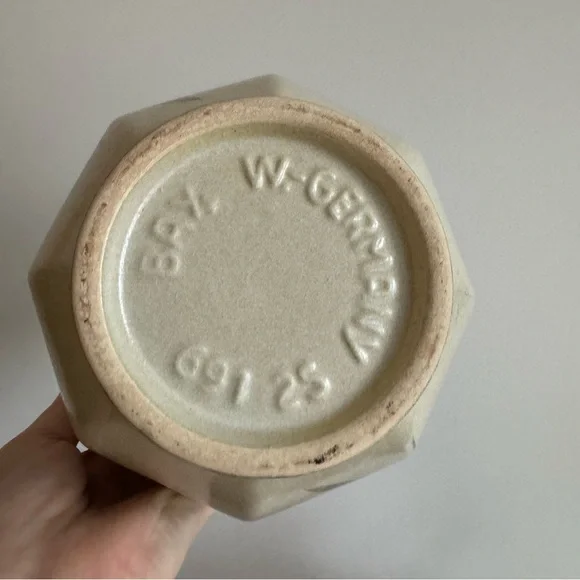 Vintage Cream and Pink Floral Vase West Germany - Picture 2 of 4